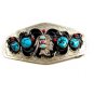 Huge Southwest Handcrafted Native American Coral Turquoise Belt Buckle