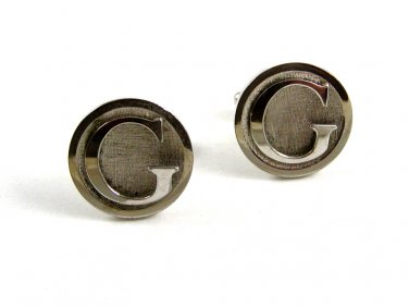 Shields Silvertone Initial / Letter G Cufflinks 10222013