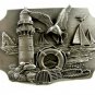 1989 Lighthouse Ships Birds Belt Buckle by Siskiyou Made In USA 092314