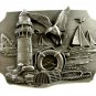 1989 Lighthouse Ships Birds Belt Buckle by Siskiyou Made In USA 092314