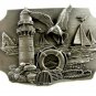 1989 Lighthouse Ships Birds Belt Buckle by Siskiyou Made In USA 092314