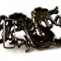 Large Antique Bronzetone Dragon Belt Buckle