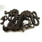 Large Antique Bronzetone Dragon Belt Buckle