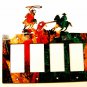 Rodeo Cowboy Bull Ropiing Quadruple Rocker Outlet Cover Plate Steel Images USA G