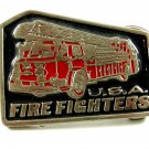 USA Fire Fighters Enameled Belt Buckle Unmarked 092614