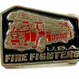 USA Fire Fighters Enameled Belt Buckle Unmarked 092614