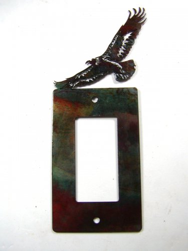 American Eagle Single Rocker Outlet Cover Plate by Steel Images USA 030315A