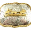 Silvertone & Goldtone Western Rodeo Cowboy Calf Roping Belt Buckle 11132013