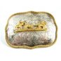 Silvertone & Goldtone Western Rodeo Cowboy Calf Roping Belt Buckle 11132013