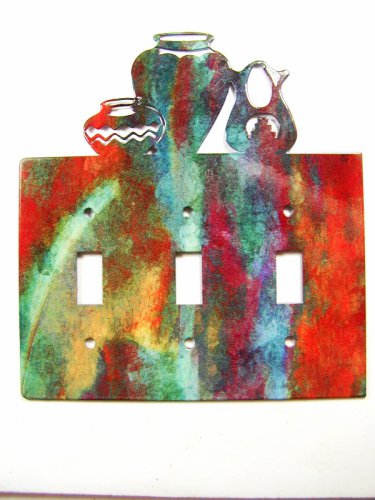 Pueblo Triple Light Switch Cover Plate by Steel Images USA 030515A