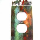 Cowboys on Fence Double Outlet Cover Plate by Steel Images 42315 USA