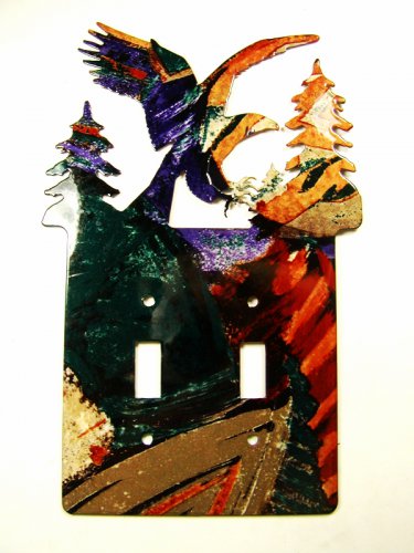 American Eagle Double Light Switch Cover Plate by Steel Images USA 030315E