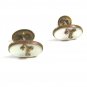 Edwardian / Deco Mother Pearl & Brass Initial L Cufflinks Unmarked 102414