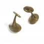 Edwardian / Deco Mother Pearl & Brass Initial L Cufflinks Unmarked 102414