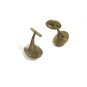 Edwardian / Deco Mother Pearl & Brass Initial L Cufflinks Unmarked 102414