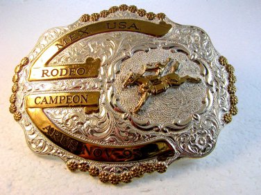 Viintage Mex USA Rodeo Campeon Arus Nov 1993 Belt Buckle by Crumrine