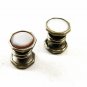 Deco Silvertone Mother Pearl Snap Link Cufflinks By ONE PIECE MADE IN USA 101314