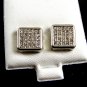 Little Larger Silvertone CZs Pierced Studs Earrings12092013tr