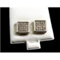 Little Larger Silvertone CZs Pierced Studs Earrings12092013tr