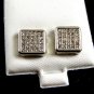 Little Larger Silvertone CZs Pierced Studs Earrings12092013tr