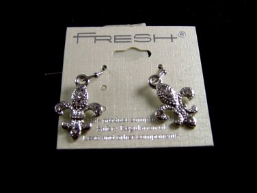 Dangley Fleur de Lis Pierced Studs Earrings Free Shipping