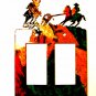 Rodeo Cowboy Bull Ropiing Double Rocker Outlet Cover Plate by Steel Images USA
