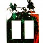 Rodeo Cowboy Bull Ropiing Double Rocker Outlet Cover Plate by Steel Images USA
