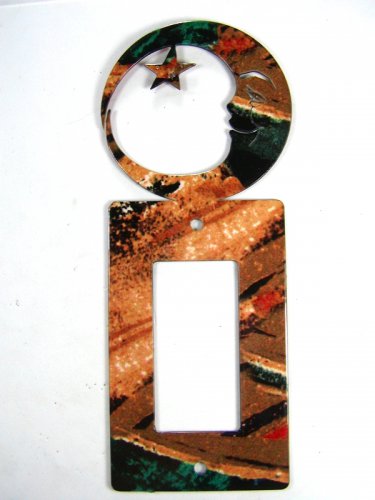 Man In Moon Single Rocker Switch Cover Plate by Steel Images Made USA 52815j