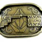 Pistol with Sign That Reads Silence Belt Buckle by Mike Aho 61914