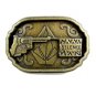 Pistol with Sign That Reads Silence Belt Buckle by Mike Aho 61914