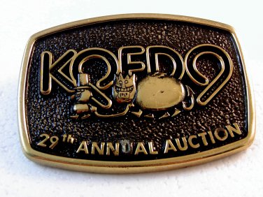 1983 KQED 9 Radio TV Annual Auction Northern California Brass Belt Buckle