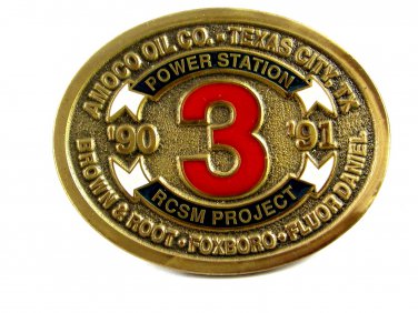 Amoco Oil Co Texas City Power Station Belt Buckle By Hit Line USA 102014