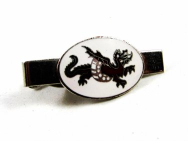 Silvertone Red Dragon Tie Clasp Unmarked 102114