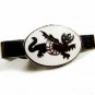 Silvertone Red Dragon Tie Clasp Unmarked 102114