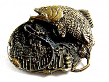 1982 Golden Trout Fish Belt Buckle by Great American Buckle Co. 82614
