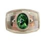 Silvertone Western Cowboy Horseshoe Green Belt Buckle 10272013mn