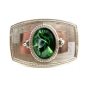 Silvertone Western Cowboy Horseshoe Green Belt Buckle 10272013mn