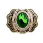 Silvertone Western Cowboy Horseshoe Green Belt Buckle 10272013a