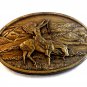 1977 Bergamont Brass Native Americans Prayer Belt Buckle