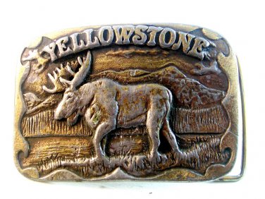 1979 Yellowstone Park Moose Belt Buckle by DX Denver