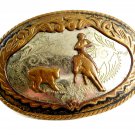 Western Rodeo Cowboy Calf Roping Belt Buckle