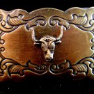 Longhorn belt buckle with decoration