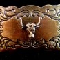 Longhorn belt buckle with decoration