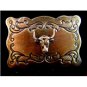 Longhorn belt buckle with decoration