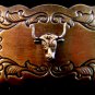 Longhorn belt buckle with decoration