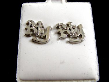 Fancy CZs Pierced Studs Earrings 12092013