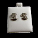 Poodle Dog CZs Pierced Studs Earrings