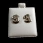 Poodle Dog CZs Pierced Studs Earrings