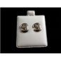 Poodle Dog CZs Pierced Studs Earrings