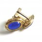 Deco Goldtone & Blue Cufflinks By Anson 100614